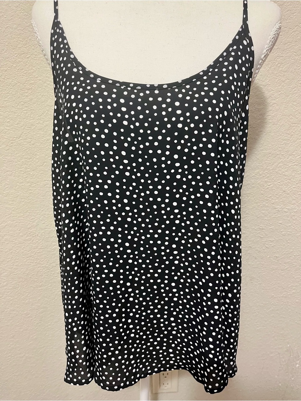 Apt. 9 Black Cami with White Polka Dots